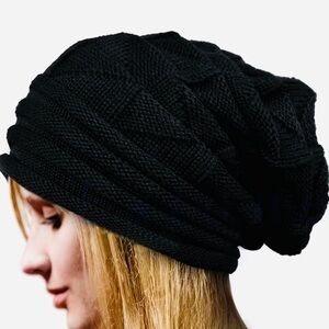 Black soft Beanie Slouch hat, Unisex